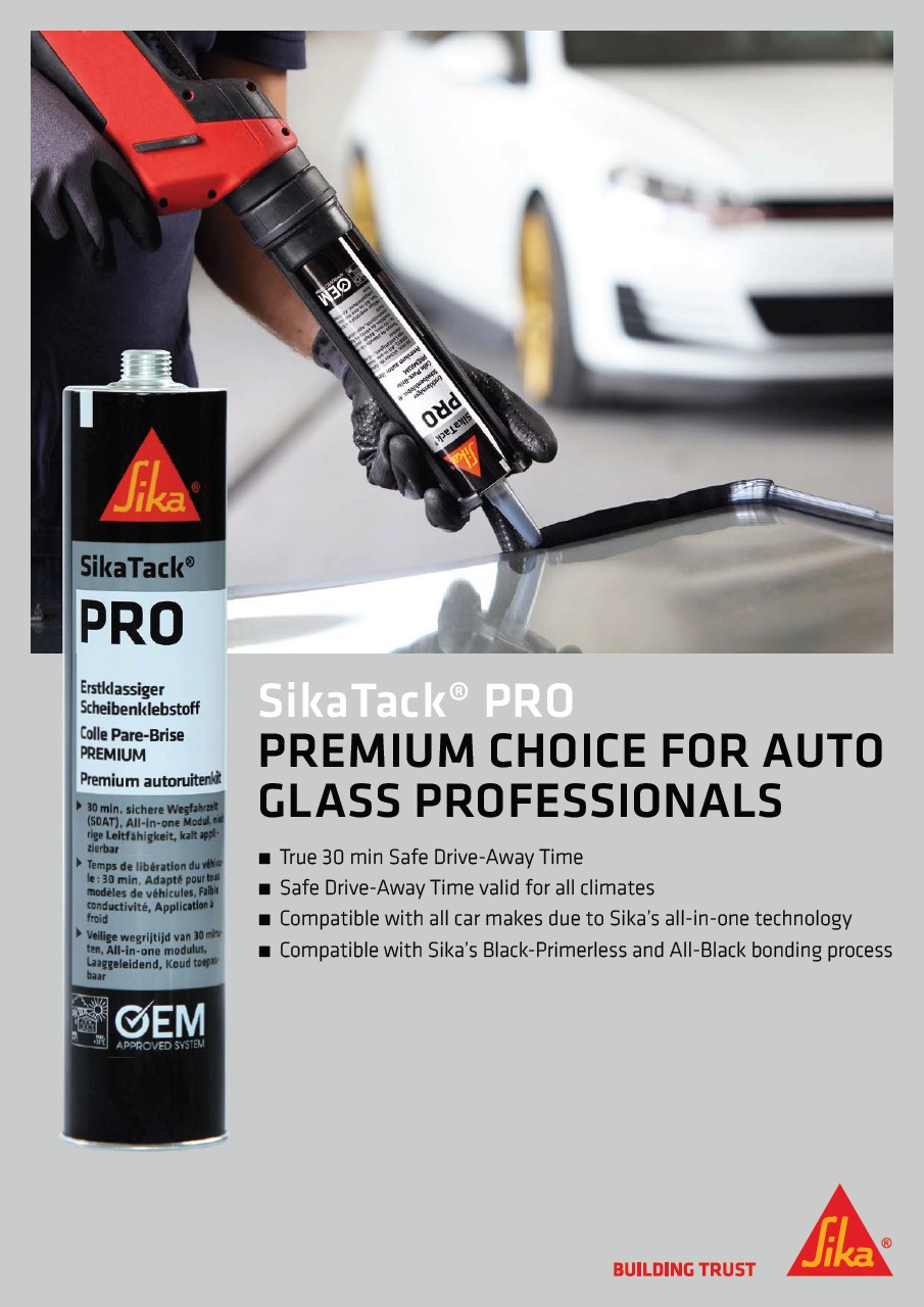 SikaTack® PRO - Premium Choice for Auto Glass Professionals